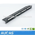 AMP 19 &quot;1U montaje de pared IDC doble cat5e Panel de conexiones de ingeniería de 24 puertos con tapa antipolvo